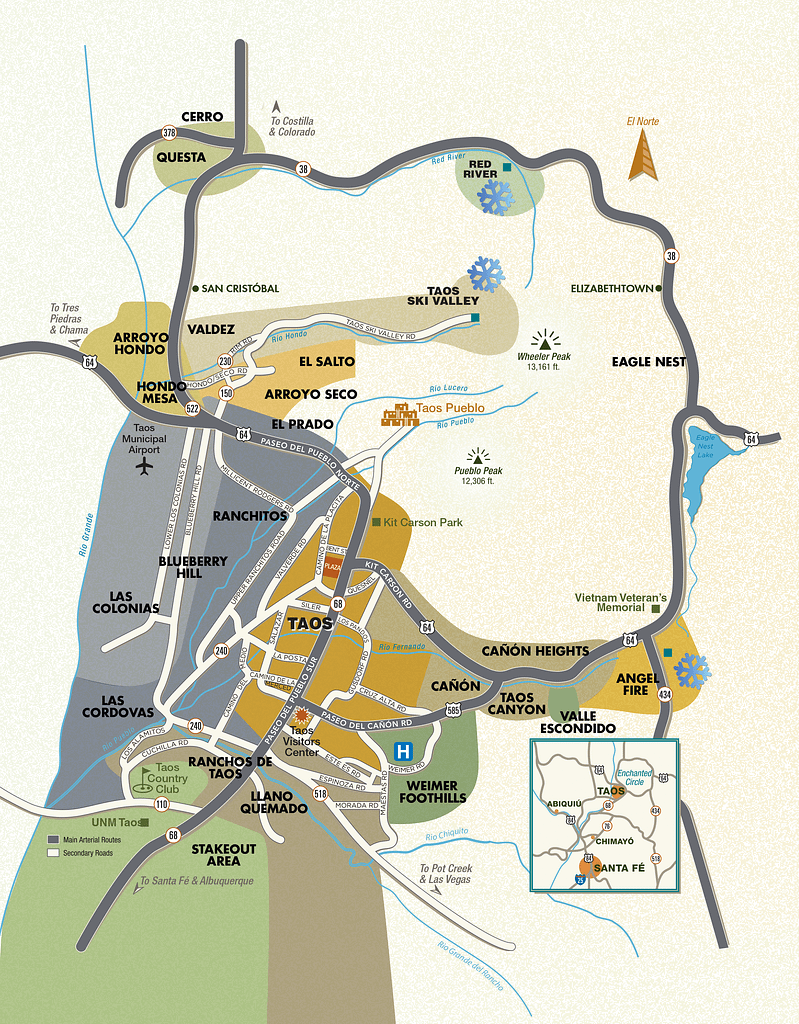 Taos Neighborhood Map